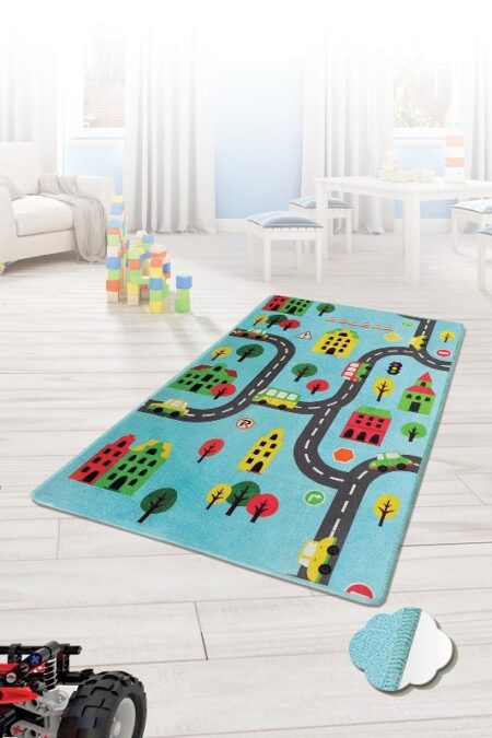 Road Mavi Oyun Halısı 200×290 cm