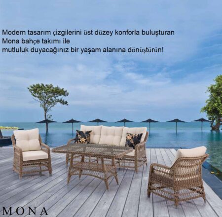 Rattan Bahçe Oturma Grubu Mona Takım